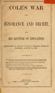 Tapa de Cole's war with ignorance and deceit