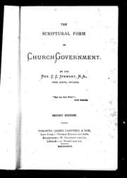 Tapa de The scriptural form of church government