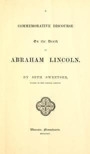 Tapa de A commemorative discourse on the death of Abraham Lincoln
