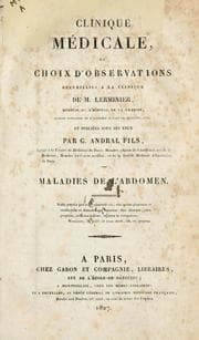 Tapa de Clinique médicale, ou, Choix d'observations recueillies à la clinique de M. Lerminier ...