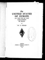 Tapa de The United States of Europe on the eve of the parliament of peace