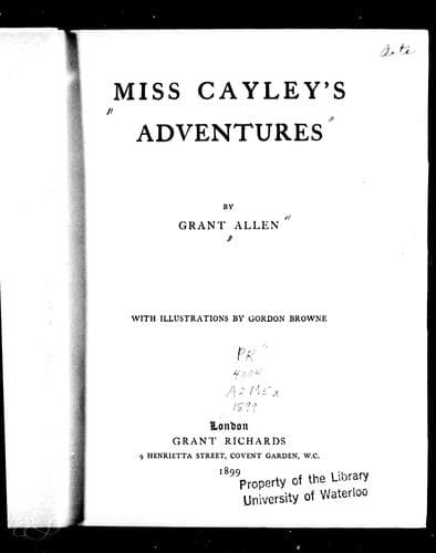 Tapa de Miss Cayley's adventures