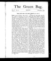Tapa de The late Hon. Sir John Abbott, K.C.M.G