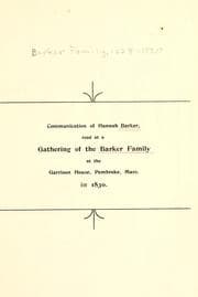 Tapa de Communication of Hannah Barker, read at a gathering of the Barker family at the Garrison House, Pembroke, Mass., in 1830