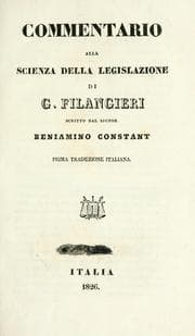 Tapa de Commentario alla Scienza della legislatione di G. Filangieri