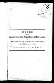 Tapa de Notes on the appearance and migrations of the locust in Manitoba and the North-West Territories, summer of 1875