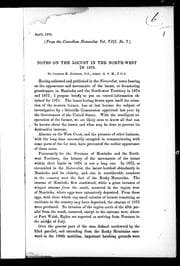 Tapa de Notes on the locust in the North-west in 1876