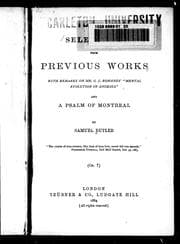 Tapa de Sele[ctions] from previous works, with remarks on Mr. G.J. Romanes' "Mental evolution in animals", and A psalm of Montreal