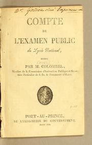 Tapa de Compte de l'examen public du Lycée national