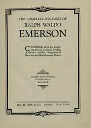 Tapa de The complete writings of Ralph Waldo Emerson