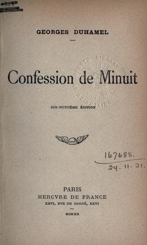 Tapa de Confession de minuit