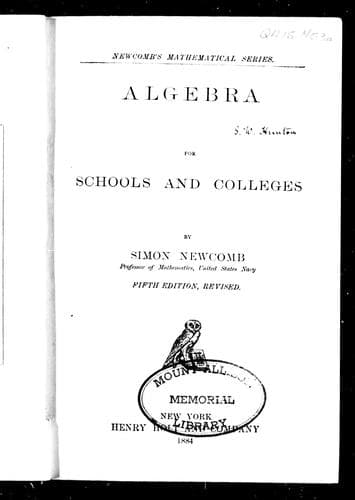 Tapa de Algebra for schools and colleges