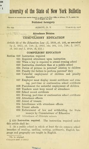 Tapa de Compulsory education ...