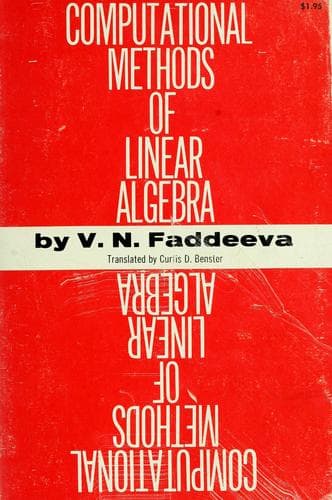 Tapa de Computational methods of linear algebra.