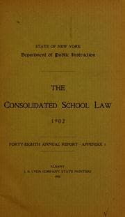 Tapa de The consolidated school law of the state of New York