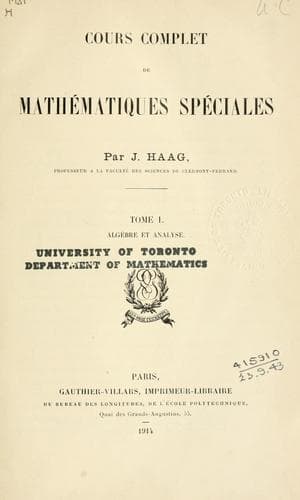Tapa de Cours complet de mathématiques spéciales
