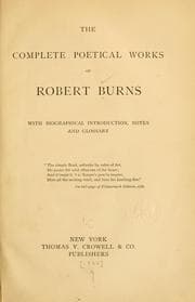 Tapa de The complete poetical works of Robert Burns