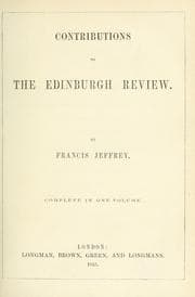 Tapa de Contributions to the Edinburgh review