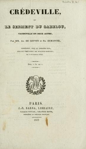 Tapa de Crédeville, ou, Le serment du gabelou