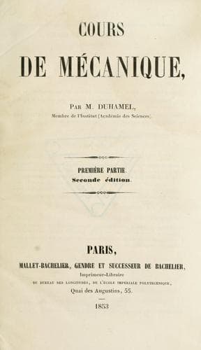 Tapa de Cours de mécanique.