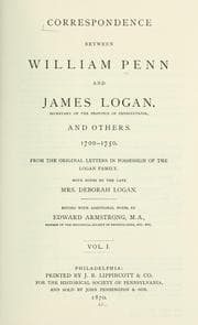 Tapa de Correspondence between William Penn and James Logan, secretary of the province of Pennsylvanis, and others, 1700-1750