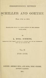 Tapa de Correspondence between Schiller and Goethe, from 1794 to 1805