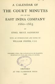 Tapa de A calendar of the court minutes, etc., of the East India Company, 1660-1663