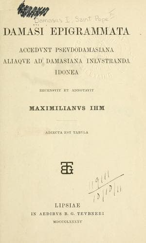 Tapa de Damasi epigrammata
