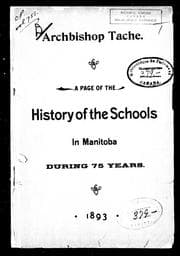 Tapa de A page of the history of the schools in Manitoba during 75 years