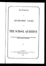 Tapa de Memorial of Archbishop Taché on the school question