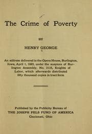 Tapa de The crime of poverty