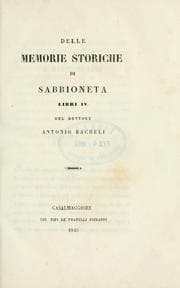 Tapa de Delle memorie storiche di Sabbioneta libri IV