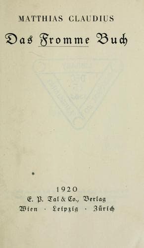 Tapa de Das Fromme Buch