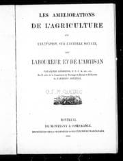 Tapa de Les améliorations de l'agriculture et l'élévation, sur l'échelle sociale du laboureur et de l'artisan