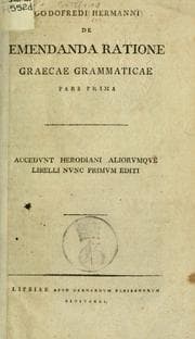 Tapa de De Emendanda ratione Graecae grammaticae pars prima