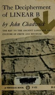Tapa de The decipherment of linear B