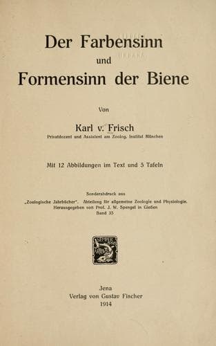 Tapa de Der farbensinn und Formensinn der Biene