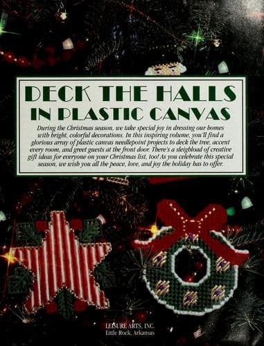 Tapa de Deck the halls in plastic canvas