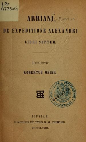Tapa de De expeditione Alexandri libri septem