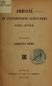 Tapa de De expeditione Alexandri libri septem