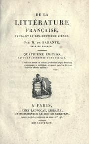 Tapa de De la littérature française pendant le dix-huitìeme sìecle