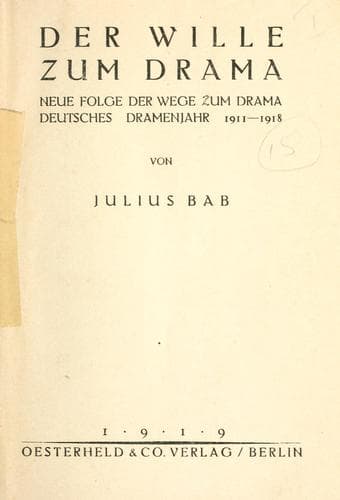Tapa de Wille zum Drama