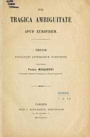 Tapa de De tragica ambiguitate apud Euripidem