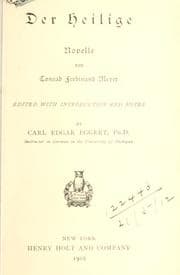 Tapa de Der Heilige, novelle