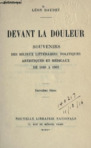 Tapa de Devant la douleur