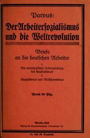 Tapa de Der Arbeitersozialismus und die Weltrevolution