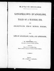 Tapa de Longfellow's Evangeline, Tales of a wayside inn, and selections from minor poems