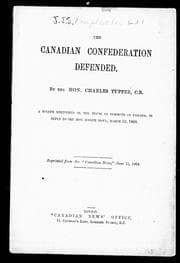 Tapa de The Canadian confederation defended