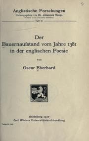 Tapa de Der Bauernaufstand vom Jahre 1381 in der englischen Poesie