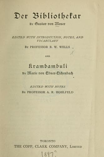 Tapa de Der Bibliothekar